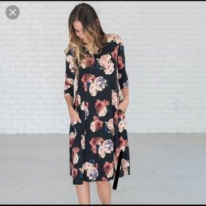 Soft floral flare dress